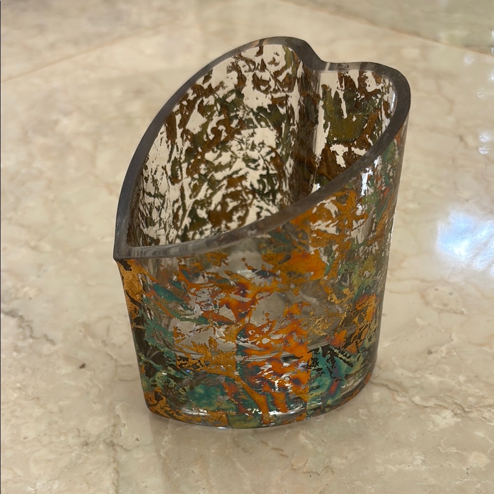 Decorative Art Glass Heart Vase by Tamara Childs